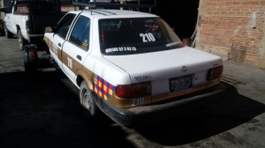 Taxi asegurado en taller de col. Juárez