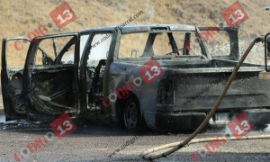 camioneta baleada e incendiada en valle de zaragoza