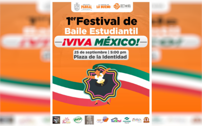Todo listo para celebrar este domingo el 1er Festival de Baile Estudiantil ¡Viva México!